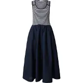 Tommy Hilfiger Gold Tone Button Slim Mixed Midi Dress