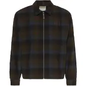 Calvin Klein Yarn Dyed Wool Blend Flannel Zip Jacket