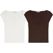 Bershka Topp svart / vit