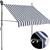 vidaXL Markis manuellt infällbar med LED 100 cm gräddvit