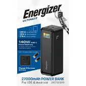 Energizer Ultimate Powerbank 27000 mAh USB PD 3.1 LiPo USB-A, USB-C Svart Statusindikering