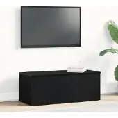 vidaXL TV-bänk Svart ek Trä Medium Rektangulär Modern