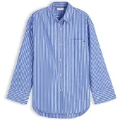 Tommy Hilfiger Oversized Fit Stripe Shirttail Hem Poplin Shirt