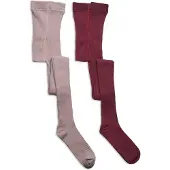 Minymo Strumpbyxor - 2-pack - Solid Rib - Rose Smoke - - 116/122 - Strumpbyxor
