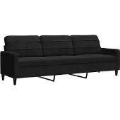 vidaXL 3-sitssoffa svart 210 cm sammet