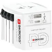 Skross SKROSS: Världsreseadapter MUV USB AC30PD USB-A+USB-C PD 30W Ojordad