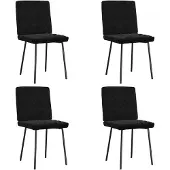 vidaXL Matstolar 4 st svart sammet