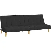 vidaXL Bäddsoffa 2-sits svart tyg