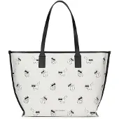 Karl Lagerfeld Shoppingväska 'Ikon Choupette' nude / ljusgrå / svart / vit