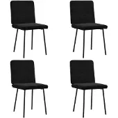 vidaXL Matstolar 4 st svart sammet