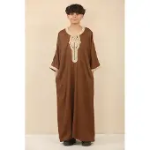 Thobez Kid's Boys Brun marockansk Thobe Jubba Robe Eid Djellaba Gandoura