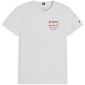 Tommy Hilfiger T-shirt 'Outline Flag Logo' vit