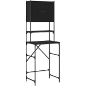 vidaXL Tvättmaskinsskåp svart 68x48,5x194 cm