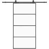 vidaXL Skjutdörr med beslag svart 102,5x205 cm ESG-glas