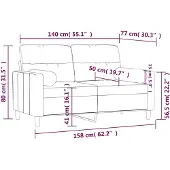 vidaXL 2-sits soffa med prydnadskuddar svart 140 cm tyg