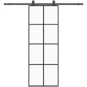 vidaXL Skjutdörr med beslag svart 76x205 cm ESG-glas