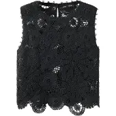 Mango Broderad topp 'GARDEN' svart