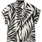 Mango Blus 'LIFE' beige / svart