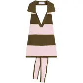 Bershka Broderad topp oliv / rosa