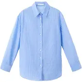 Mango Blus 'BELIZE' ljusblå / vit