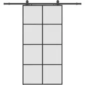 vidaXL Skjutdörr med beslag svart 102,5x205 cm ESG-glas