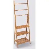 Five badrumsmöbel med 3 hyllor och handdukshållare, 153 cm, bambu