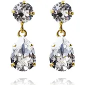 Caroline Svedbom Mini Drop Earrings Gold Crystal - Stjärnurmakarna