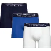 Ralph Lauren för män. 714830300103 Set 3 boxerkalsonger i stretchbomull marinblå, vit, blå (L), Hemkläder, Marino