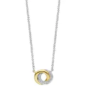 Ti sento tvåfärgat halsband med zirkonia stenar 3915ZY/42