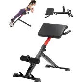 Vevor romersk stol hyperextensionsbänk, 250 lbs justerbar och hopfällbar förlängningsmaskin, multifunktionell träningsutrustning för sätes-, hamstring-, rygg- och magträning, fitnessviktbänk för hemma