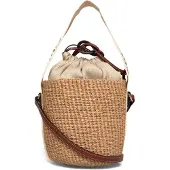 Chloé Woody Klassisk Logotyp Läder Tote Axelväska Crossbody Handväska Liten Damhandväska Brun CHC21US381E65101 Basic Set (Bag+Dust Bag)