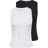ONLY Topp 'ONLSALLY' orange / svart / vit