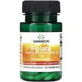Swanson Health , Folsyra, 5-Methyltetrahydrofolsyra, 800 mcg, 30 Veggie Kapslar