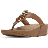FitFlop Lulu Ultra-Jewel Tåpost Polyuretan Kvinnors Mörkbruna Sandaler