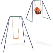 vidaXL 2-i-1 Enkelgunga och barngunga orange