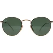 Ray-Ban Runda Unisex Guld Gröna Solglasögon RB3447 Rund Metall