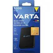 Varta 57903 Powerbank 5000 mAh MagSafe, Qi Wireless Charging LiPo Svart Statusindikering
