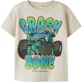 Name it T-shirt 'NMMMore Hotwheels' beigemelerad / azur / jade / svart