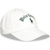 Ralph Lauren för män. 710B19129001 Vit broderad twillkeps (OSFA), Casual, Bomull