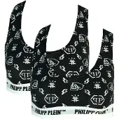 Philipp Plein Symbols Logo Svart Underkläder Sport-BH Två-pack