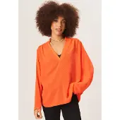 Gini London Texturerad Chiffon Oversized Blus