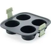 Lékué 890246, Muffin mould, Rektangulär, -20 ° C, 220 ° C, Svart, Grön, Silikon