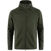 Fjall Raven - Vandringskläder - Abisko Grid Fleece Hoodie M Deep Forest för Unisex - Storlek S - Grön
