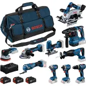 Bosch 18v 10 Toolkit + 3x5.0ah+gal+l-bag Elektriskt Verktygssats