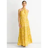Gini London Djur Jacquard Halter Neck Maxiklänning