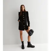 Gini London Kanalrandig Mini Skjorta Klänning