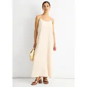 Gini London Beige Strappy Cross Back Airflow Oversized klänning