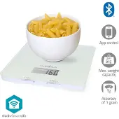 Nedis KASC800WTW, Elektronisk köksvåg, 5 kg, Vit, Glas, Plast, Glas, Bänkdiskmaskin