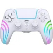 Deep Explorer Trådlös RGB Pro-kontroll Wave W PS5 (vit)