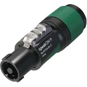 Neutrik NL4FXX-W-S, speakON, Svart, Grön, Rak, 17/11, IP20, 2800 V